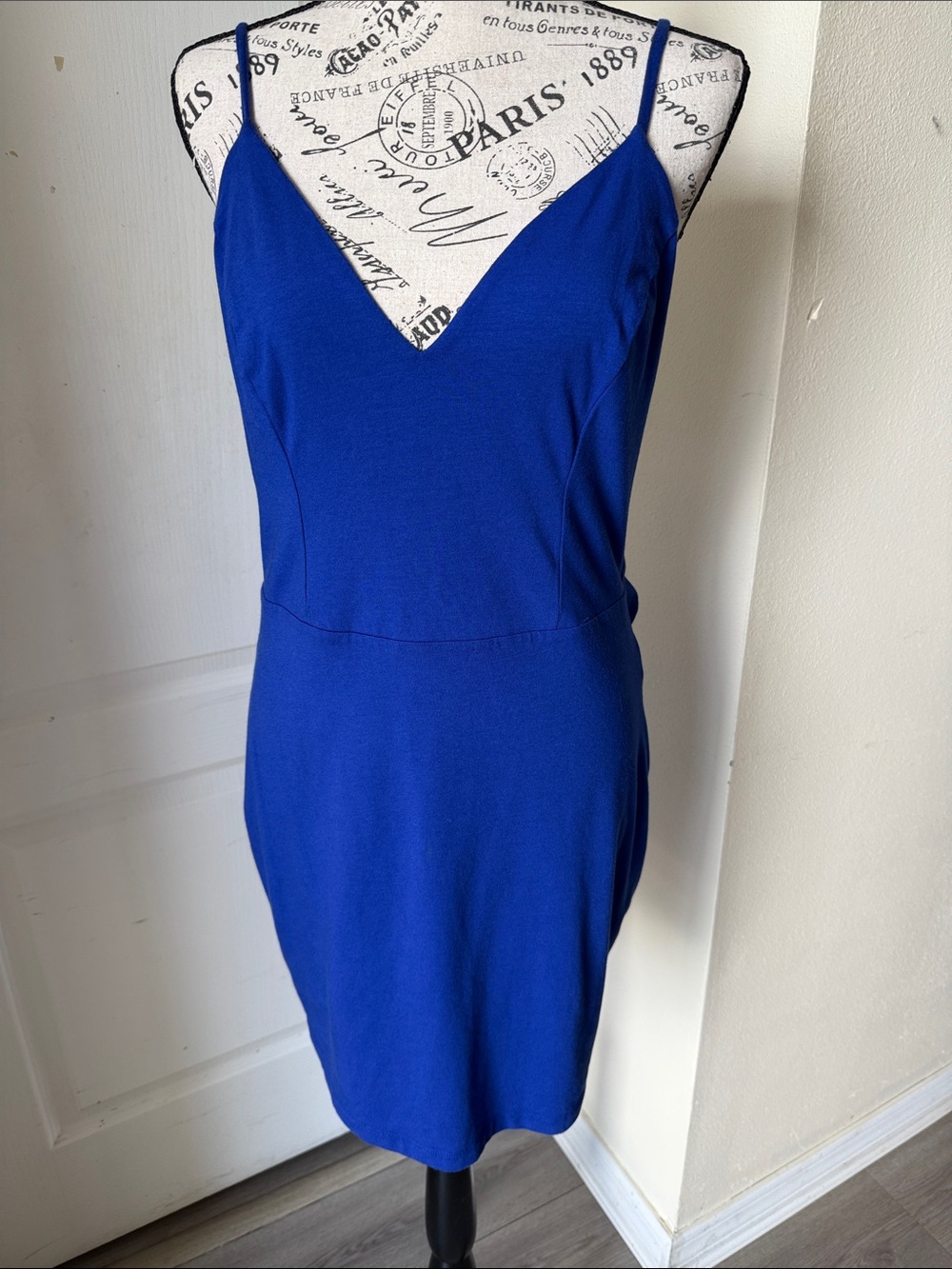 Guess Royal Blue Spaghetti Strap Mini Dress